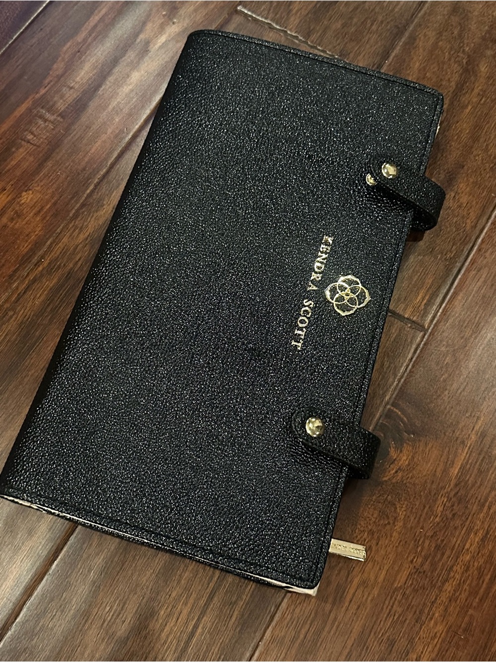 Kendra Scott Black Travel Jewelry Case with Gold Hardware
